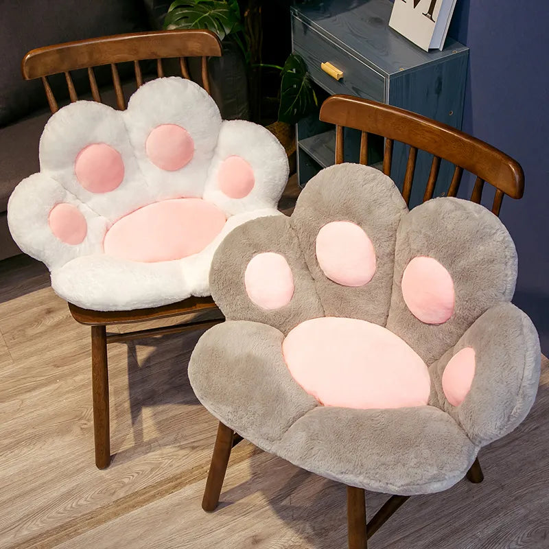 Almofada de Pata de Urso de Pelúcia Macia Almofada de Assento para Sofá Brinquedo Fofo Decoração Interna em Casa