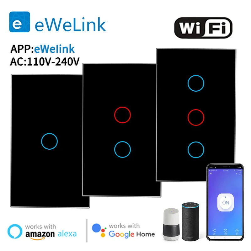 Interruptor inteligente - Ewelink com app para ativação e suporte para Alexa - com controle remoto