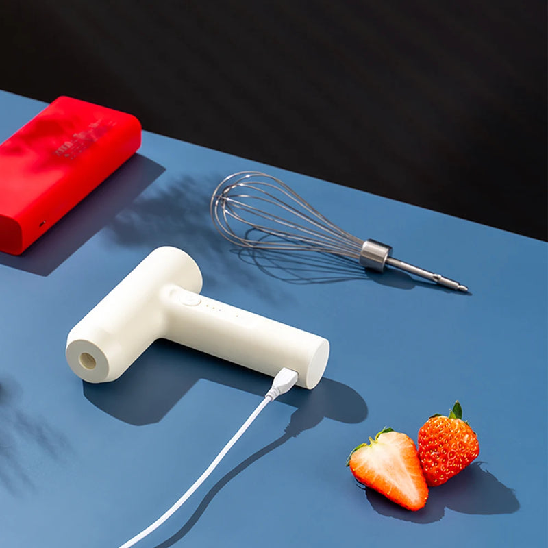 Misturador de mão portátil elétrico - sem fio carregamento via USB - para creme, massas, molhos e ovos