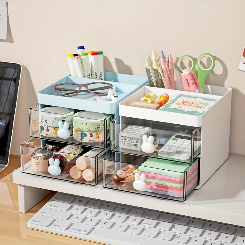 Drawer style pen holder, household office desk, miscellaneous storage rack, desktop stationery, remote control storage box