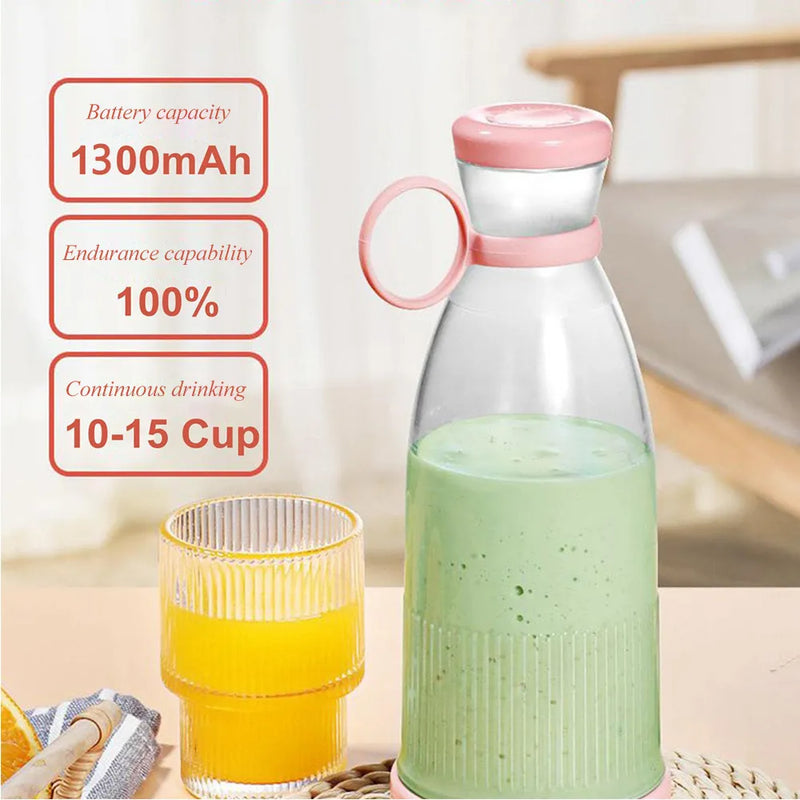Garrafa mixer elétrica recarregável - liquidificador portátil multifuncional - sucos, misturas, molhos e vitaminas