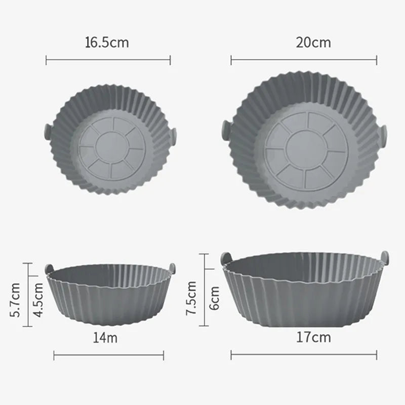 Formas de silicone para fornos e air fry - bandeja reutilizável,  fromato circular
