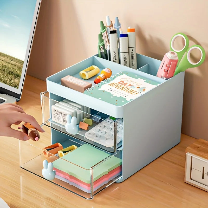 Drawer style pen holder, household office desk, miscellaneous storage rack, desktop stationery, remote control storage box