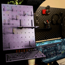 Pegboard Gamer Pro - Organizador de Parede com Prateleira - Preto