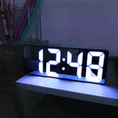 Relógio Luminária LED de Mesa Espelhado - USB, Termômetro, Despertador - Branco Utilmix