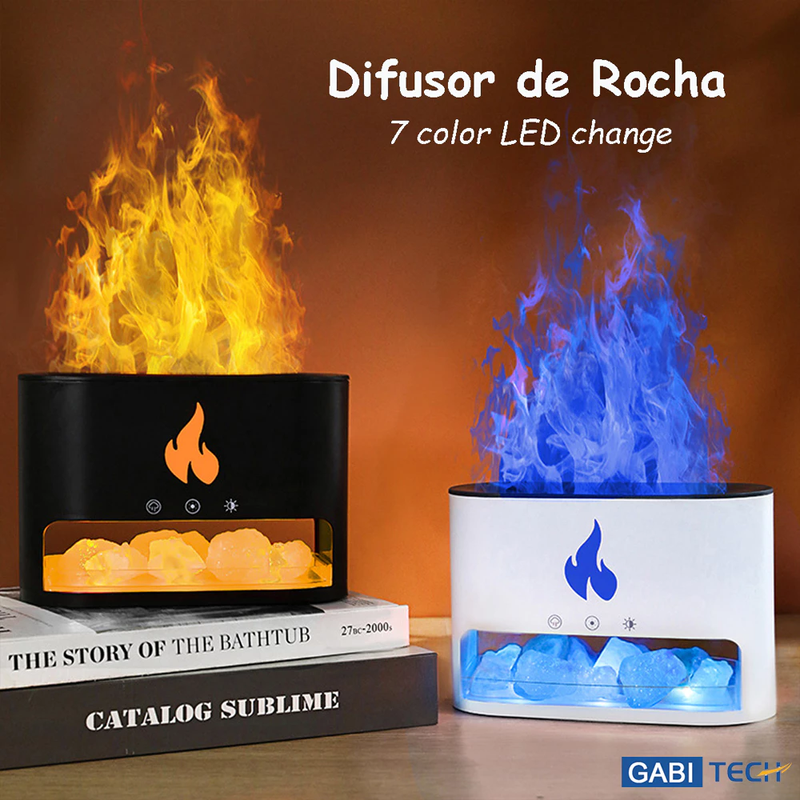 Difusor de Aromas 500ml com Umidificador Ultrassônico - Luz LED 7 Cores e Timer - Para Óleos Essenciais