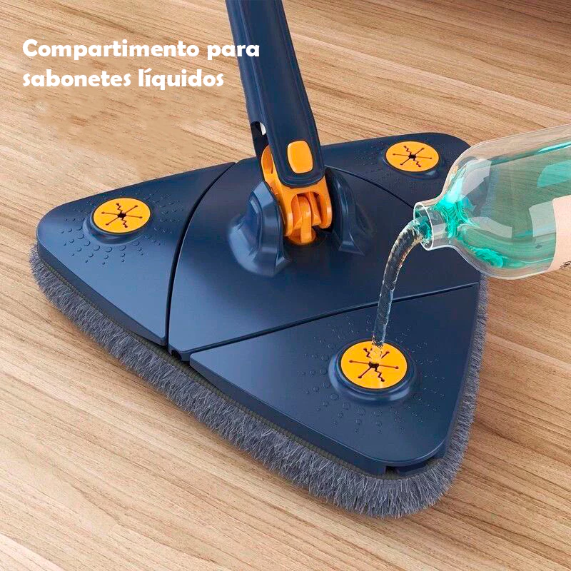 Esfregão Rodo Triangular 360° - Mop Giratório para Limpeza Eficiente em Todos os Cantos