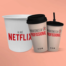 Kit Maratona Premium para Cinema em Casa - Balde de Pipoca + Copo Reutilizável - Presente para Maratonista de Filmes