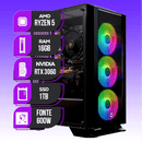 PC Gamer Ryzen 5 5500, RTX 3060 12GB, 16GB DDR4, SSD 1TB. Alta performance para jogos pesados. Garantia 12 meses.