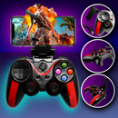 Controle Bluetooth Universal G7 para Celular Android/iOS Com Cabo USB e Suporte Ajustável