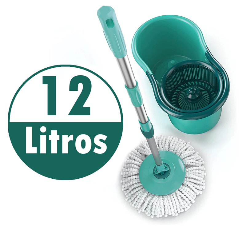 Mop 360 Spin - Esfregão Centrífugo com Balde de 12 Litros para Limpeza Eficiente e Resistente