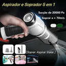 Aspirador e Soprador Portátil 5 em 1 - 1200W, Bateria Recarregável e Acessórios