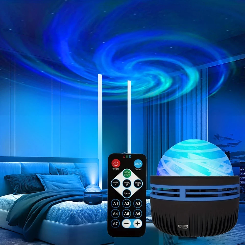 Projetor 4K Aurora Galaxy  - 14 Cores Calmantes, Efeito Northern Lights + Starry Sky