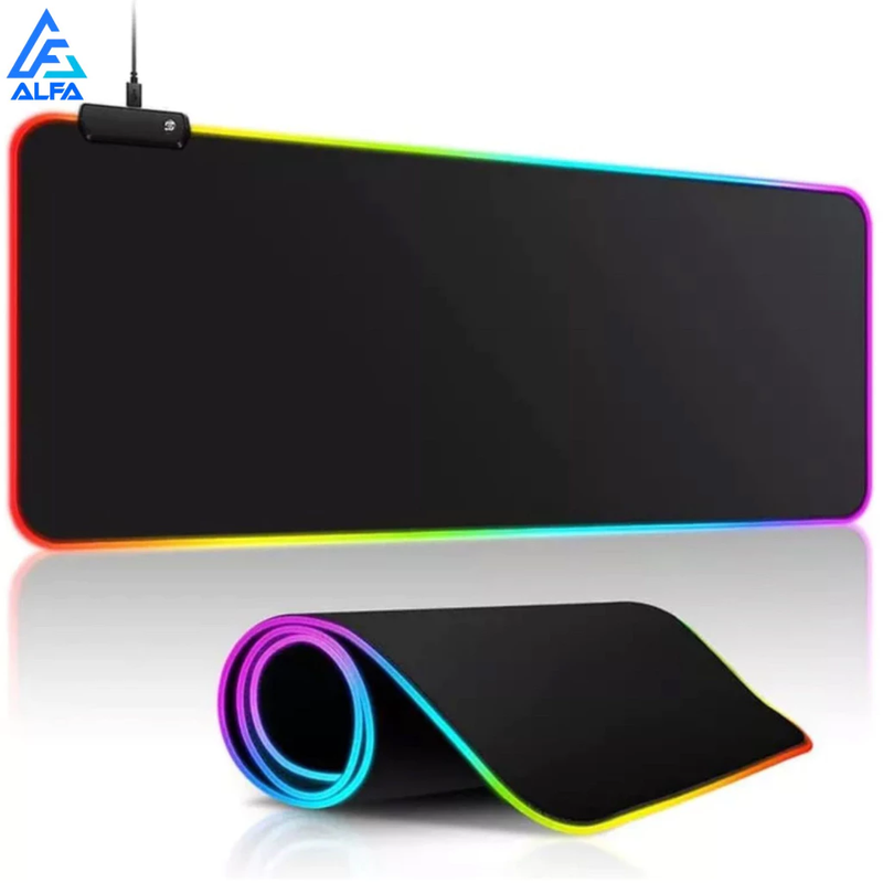 Mouse Pad Gamer Grande Speed 300mm x 800mm - Borda LED RGB 7 Cores, Superfície Impermeável