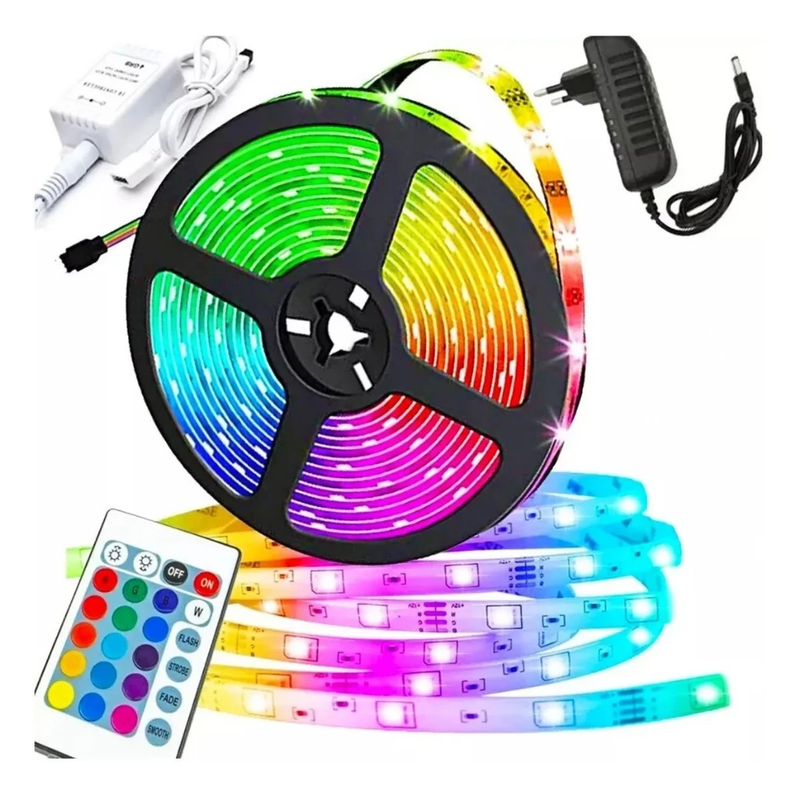 Fita LED IP65 RGB Gamer – 5m/10m/15m à Prova D’Água Com Fonte