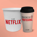 Kit Maratona Premium para Cinema em Casa - Balde de Pipoca + Copo Reutilizável - Presente para Maratonista de Filmes