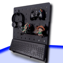 Pegboard Gamer Pro - Organizador de Parede com Prateleira - Preto