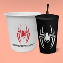 Kit Cinema Homem-Aranha - Balde de Pipoca + 2 Copos Temáticos