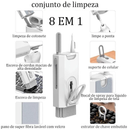 Kit Completo Limpeza 8 em 1 - Remove Poeira e Gordura de Celular, Teclado e AirPods