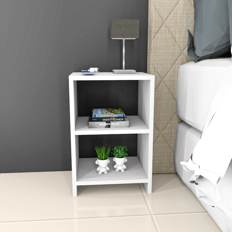 Mesa de Cabeceira com Nicho - Disponível em 3 Cores para Quarto, Design Moderno e Funcional