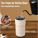 Copo Térmico Inteligente 460ml - Aço Inoxidável 316 - Mantém Café Quente/Frio por Horas