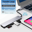 Hub USB-C 8 em 1 com HDMI 4K - Docking Station para Notebook com PD 100W, Leitor SD/TF, Ethernet RJ45 - Compatível com MacBook e ThinkPad