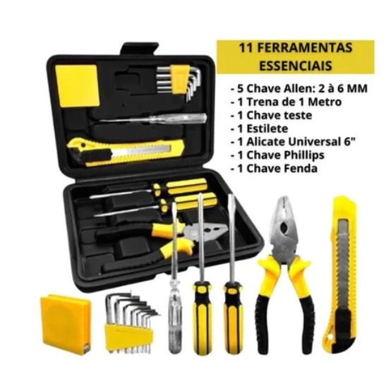 Kit de Ferramentas Profissional com 11 Peças em Titanium ToolPro™ - Alta Performance para Reparos e Manutenção