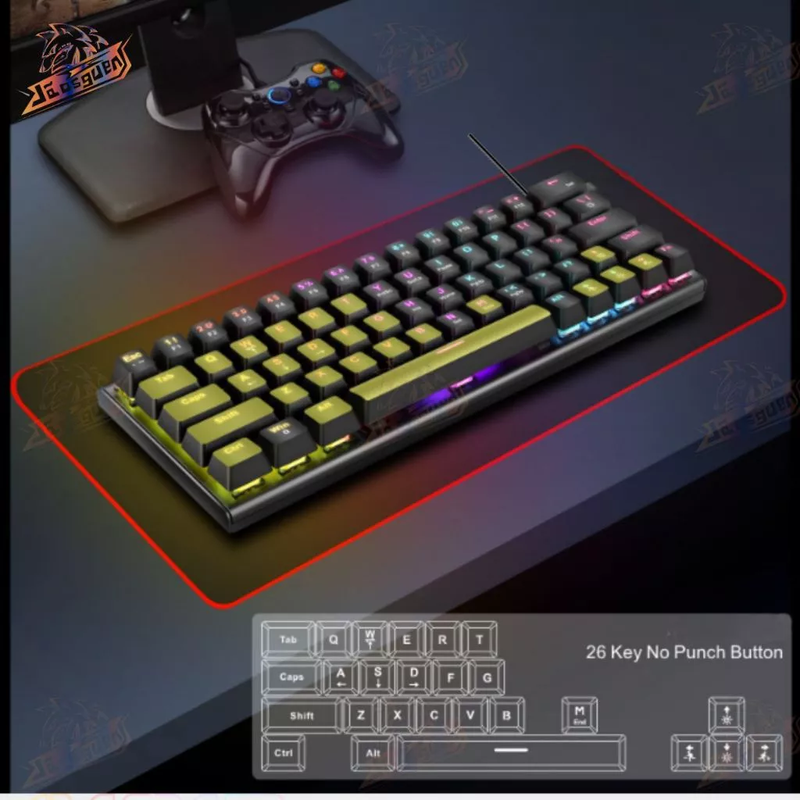 Teclado Mecânico Compacto 63 Teclas ABNT2 - Switch Mecânico e Design Slim