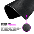 Mouse Pad Gamer Grande Blue Premium - Antiderrapante, Borda Costurada (Tamanhos: 70x35, 80x35, 90x40, 90x50 cm)
