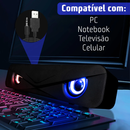 Caixa de Som Soundbar RGB para PC/TV - Subwoofer Integrado, LED Colorido e Controle Remoto