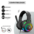 Headset Gamer TGC 500 RGB - 7.1 Virtual Surround, Almofadas Memory Foam e Controle de Volume In-line (PC/PS5/Xbox/Celular)