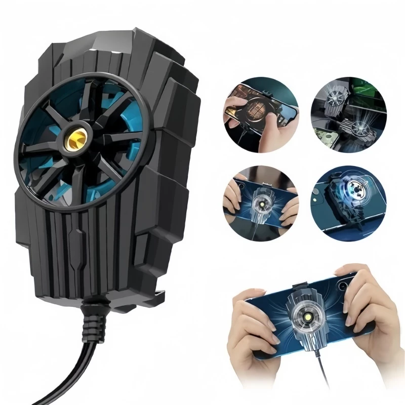Cooler para Celular Gamer – Dissipador de Calor com LED, Ventoinha Silenciosa e Ajuste de RPM