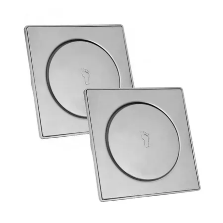 Kit de Ralo Inteligente Click em Inox - Tamanhos 10x10 cm e 15x15 cm para Banheiro e Lavabo, Veda Cheiro