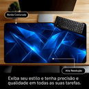 Mouse Pad Gamer Grande Blue Premium - Antiderrapante, Borda Costurada (Tamanhos: 70x35, 80x35, 90x40, 90x50 cm)