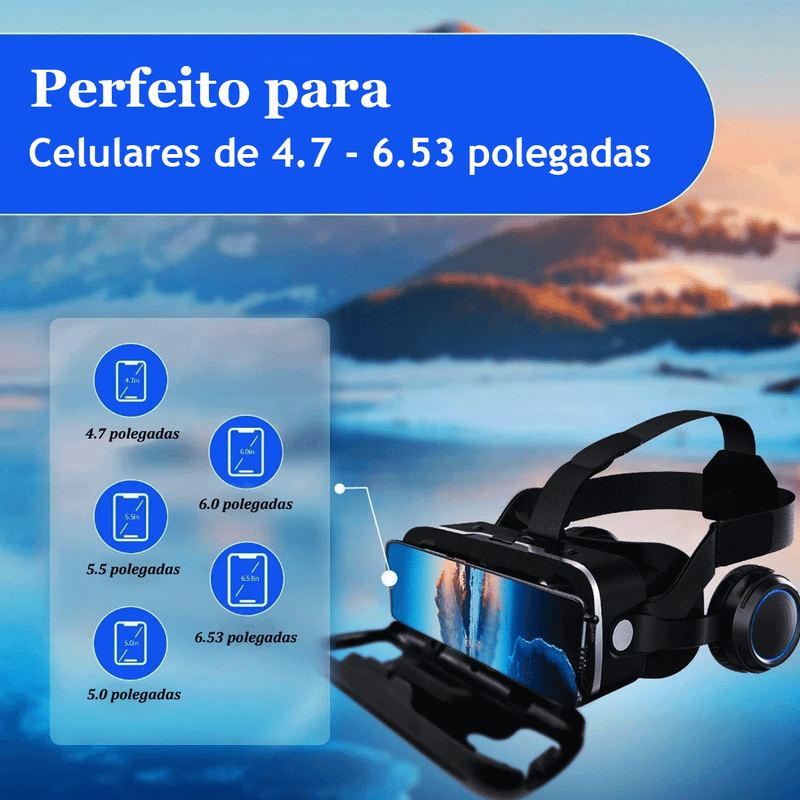 Óculos VR Imersphere: Experiência 3D com Áudio Integrado | Android