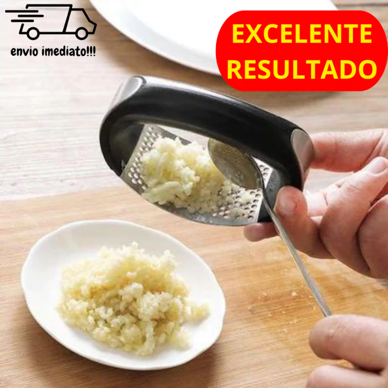 Kit de Utensílios de Cozinha em Inox - Amassador de Batata, Descascador de Legumes e Amassador de Alho