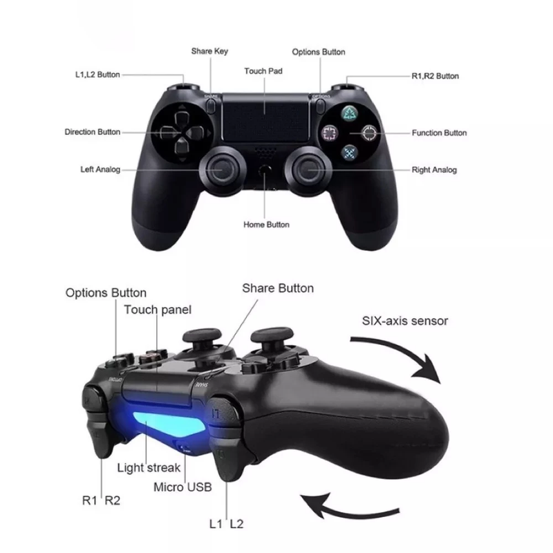 Controle Original PlayStation 4 DualShock 4 Sem Fio – Bluetooth, Touchpad e Vibração Realista