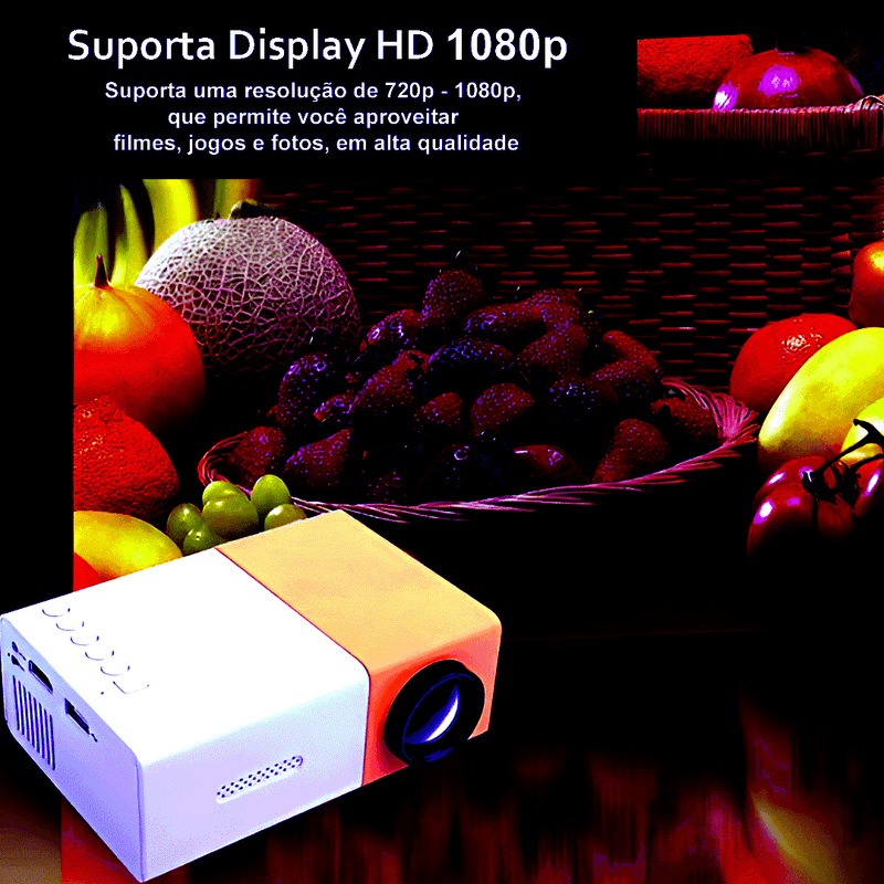 Mini Projetor 1080p HDMI USB 600 Lúmens