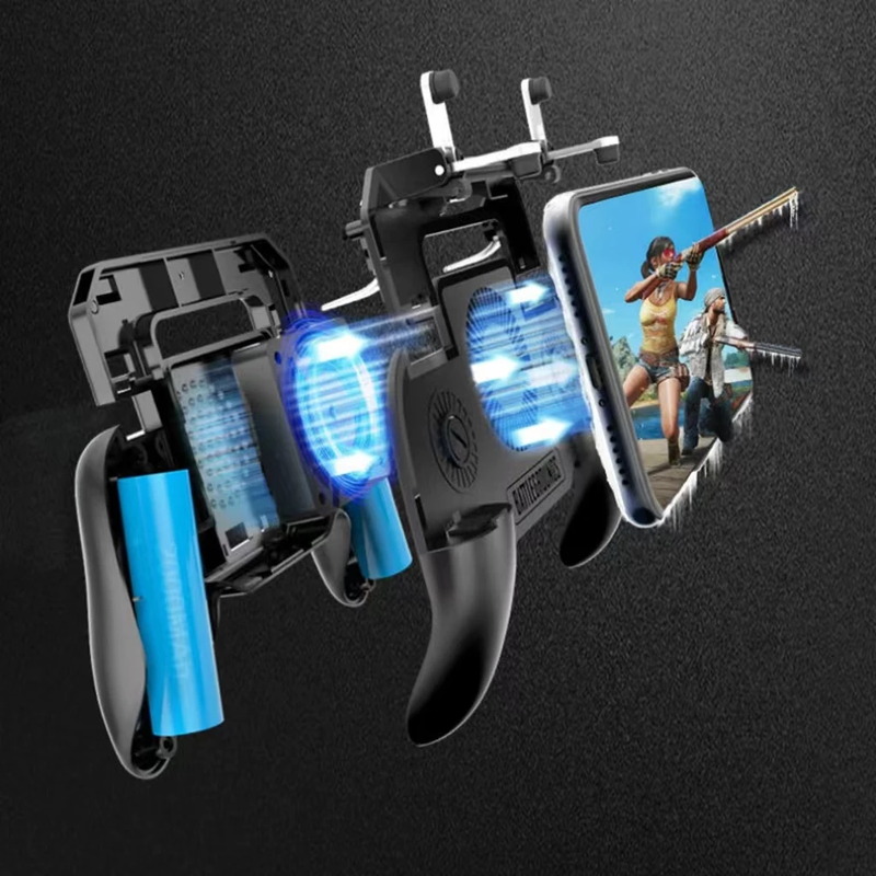 Gamepad Profissional para Celular com Cooler e Gatilhos – Bateria 2000mAh, Bluetooth 5.0, Android/iOS