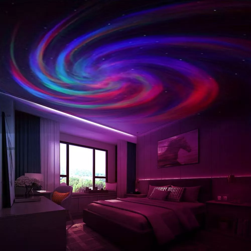 Projetor 4K Aurora Galaxy  - 14 Cores Calmantes, Efeito Northern Lights + Starry Sky