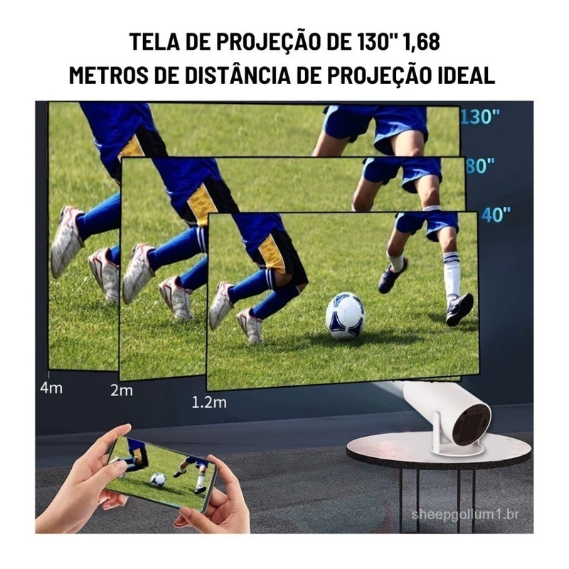Projetor 4K Magcubic - 150" WiFi/Bluetooth HDMI, TV Box, Celular, PC, PS/Xbox Bivolt