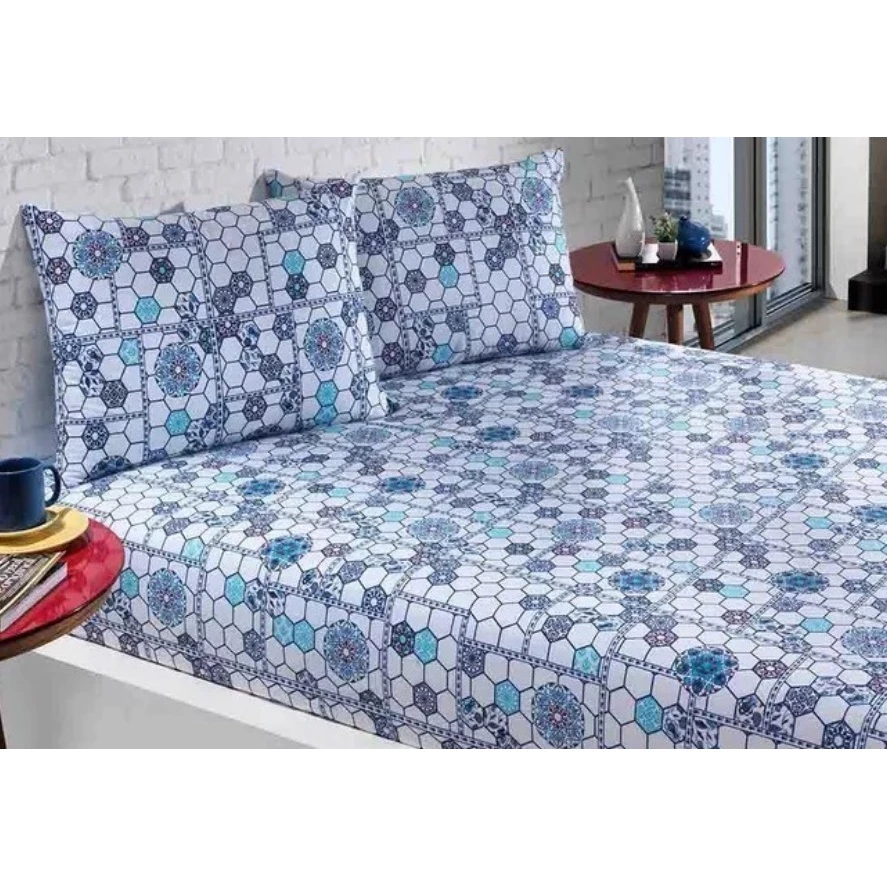 Conjunto de Lençol Casal Estampado SleepStyle™ - 3 Peças em 100% Poliéster, Padrão Confortável