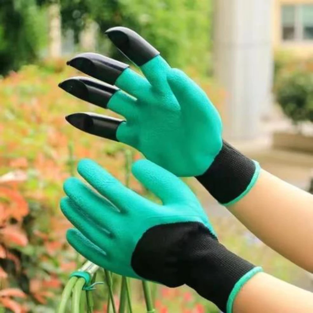 Luva de Jardinagem com Garras - TerraPrática™ - Ferramenta Prática para Plantar Flores e Trabalhar com Terra