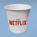 Kit Maratona Premium para Cinema em Casa - Balde de Pipoca + Copo Reutilizável - Presente para Maratonista de Filmes