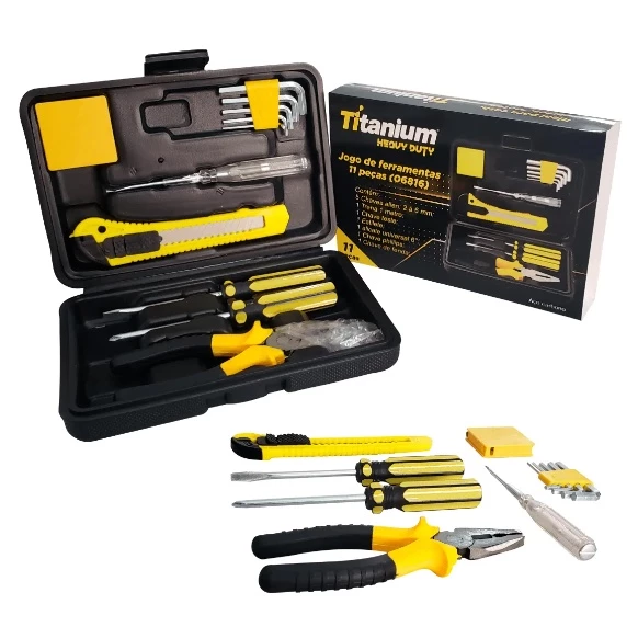 Kit de Ferramentas Profissional com 11 Peças em Titanium ToolPro™ - Alta Performance para Reparos e Manutenção