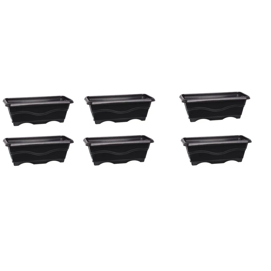 Kit com 6 Vasos Floreira Pretos de 4 Litros - FloraGarden™ - Ideal para Hortas, Mudas, Cactos, Suculentas e Ervas