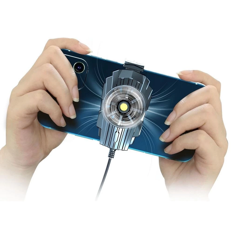Cooler para Celular Gamer – Dissipador de Calor com LED, Ventoinha Silenciosa e Ajuste de RPM