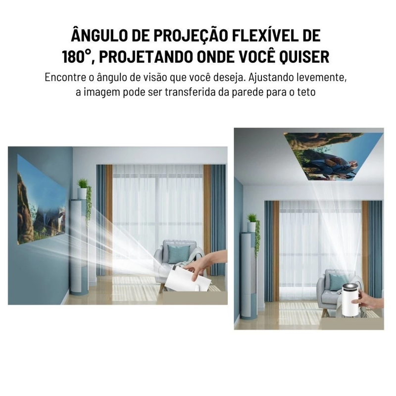 Projetor 4K Magcubic - 150" WiFi/Bluetooth HDMI, TV Box, Celular, PC, PS/Xbox Bivolt