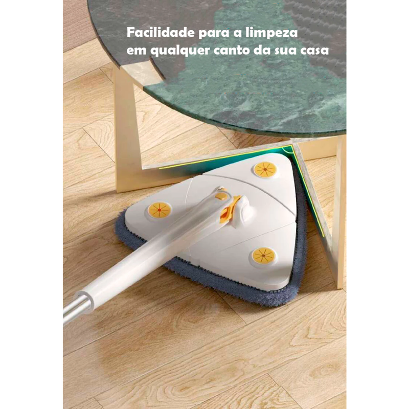 Esfregão Rodo Triangular 360° - Mop Giratório para Limpeza Eficiente em Todos os Cantos