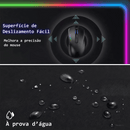 Mouse Pad Gamer Profissional 80x30cm - LED RGB 7 Cores, Superfície Speed e Base Antiderrapante